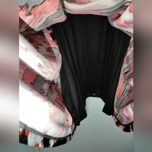 Tahari (Size 4) Multicolor Paintbrush Pattern Gold Hardware Accent Sheath Dress - Picture 7 of 11